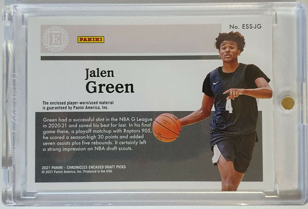 2021 Panini Encased Jalen Green Rookie Jersey #PATCH GREEN - Ready to Grade