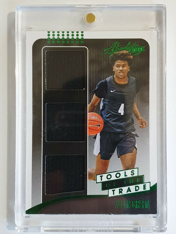 2021 Panini Absolute Jalen Green Rookie Jersey GREEN TRIPLE PATCH - Gem