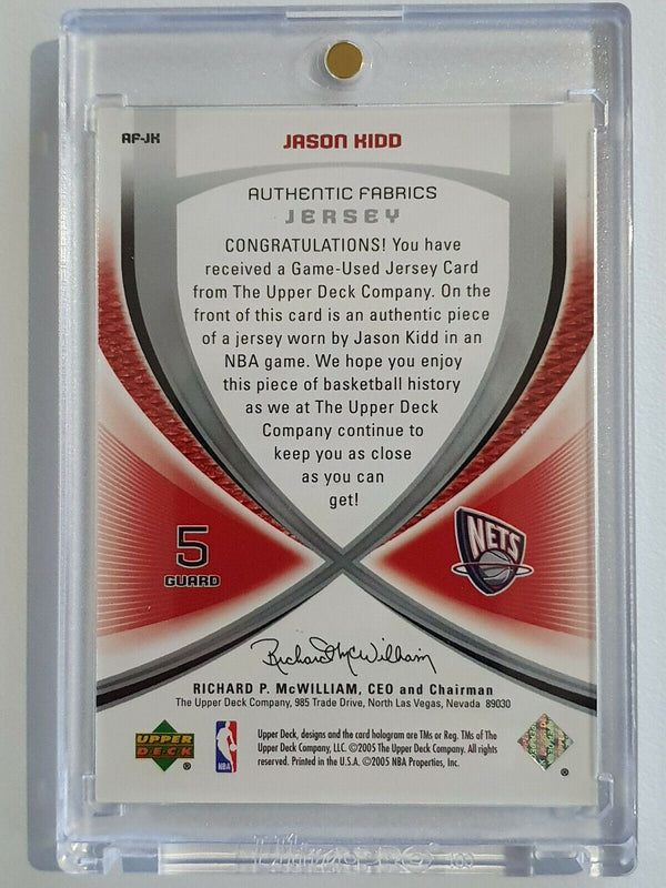 2005 Upper Deck SP Jason Kidd #PATCH Game Worn Jersey - Ready to Grade