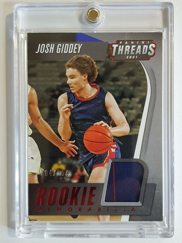 2021 Panini Threads Josh Giddey Rookie #PATCH RED /199 Jersey Swatch