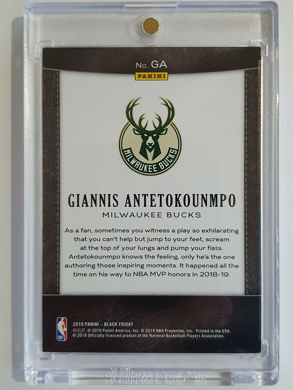 2019 Panini Black Giannis Antetokounmpo #GA SWIRLORAMA Prizm /50 - Gem