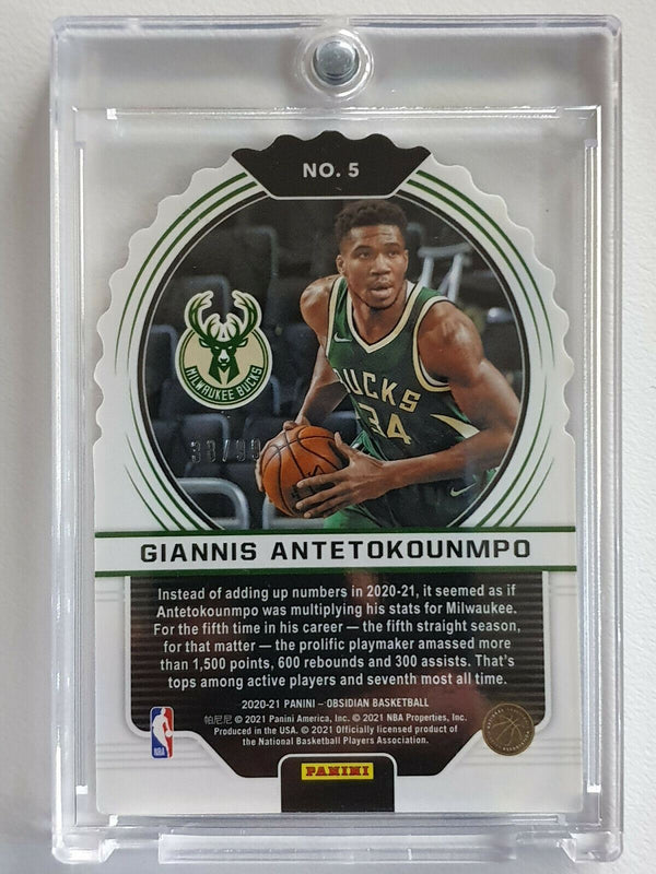 2020 Obsidian Giannis Antetokounmpo #5 SUPERNOVA /99 - Ready to Grade