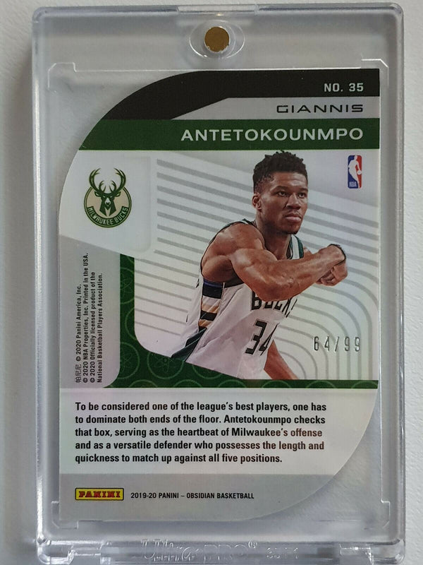 2019 Obsidian Giannis Antetokounmpo #35 ATOMIC HOLO /99 - Ready to Grade