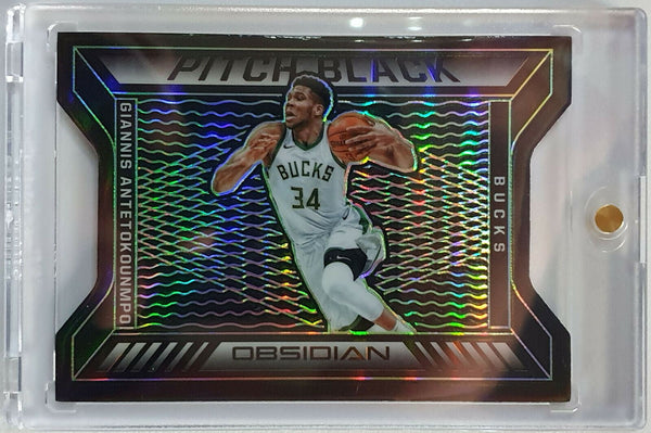 2020 Obsidian Giannis Antetokounmpo #26 GREEN /25 PITCH BLACK - Gem