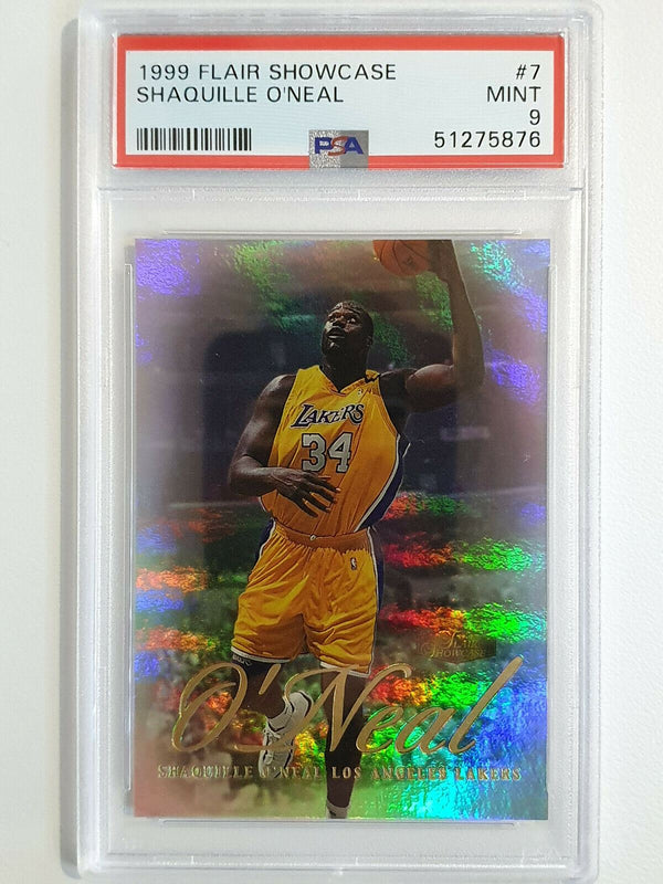 1999 Flair Shaquille O'Neal #7 SHOWCASE HOLO FOIL - PSA 9