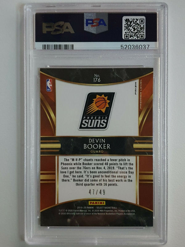 2019 Panini Select Devin Booker #176 RED DISCO Prizm /49 - PSA 9 (POP 2)