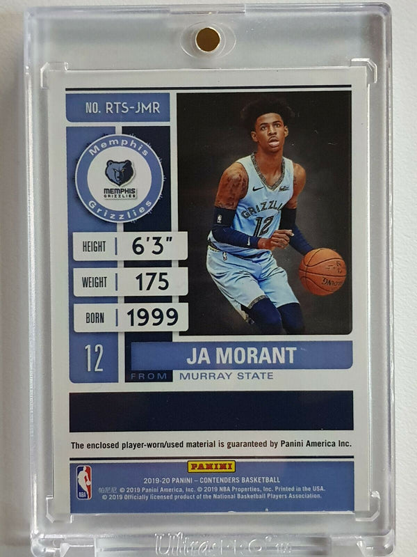 2019 Contenders Ja Morant Rookie Swatches #PATCH Player Worn Jersey