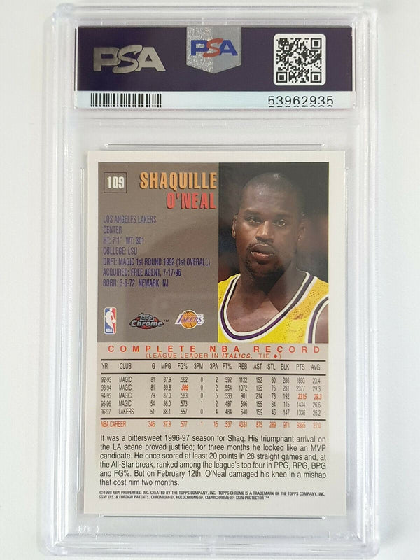 1997 Topps Chrome Shaquille O'Neal #109 - PSA 8