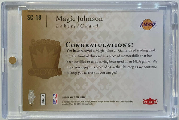 2007 Fleer Ultra Magic Johnson #PATCH Game Worn Jersey - Ready to Grade