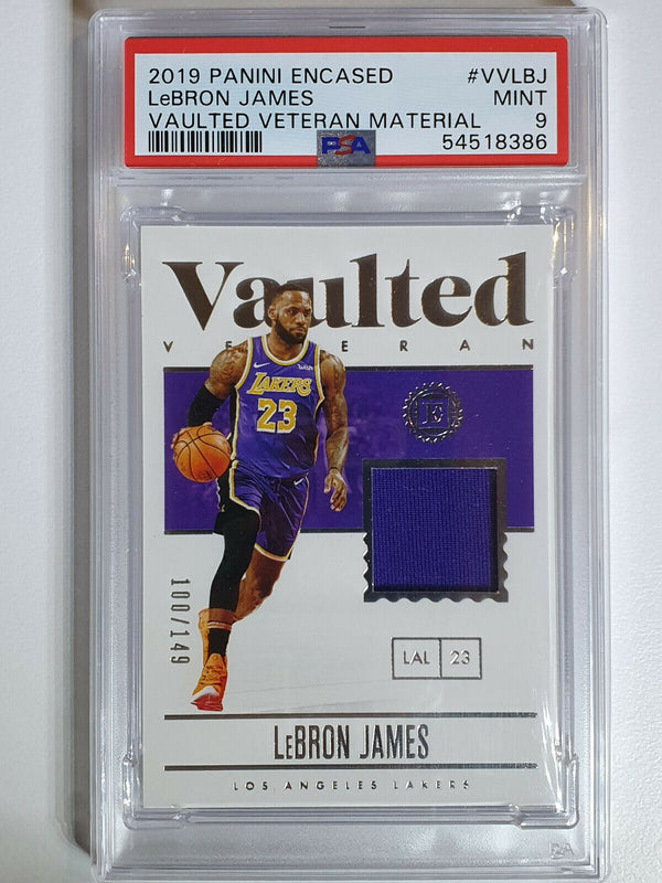 2019 Encased Lebron James #PATCH /149 Game Worn Jersey - PSA 9 (POP 3)