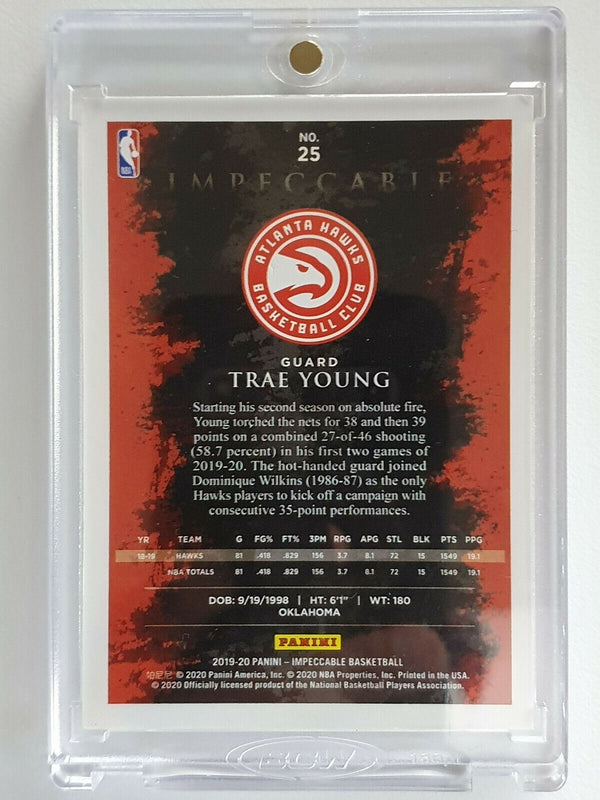 2019 Panini Impeccable Trae Young #25 RED /99 - Ready to Grade