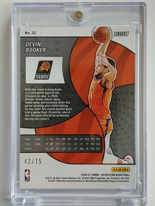 2020 Panini Revolution Devin Booker #33 SUNBURST Prizm /75 - Ready to Grade