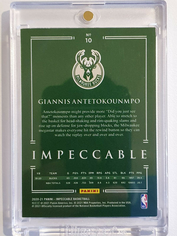 2020 Impeccable Giannis Antetokounmpo #10 BRONZE /99 - Ready to Grade