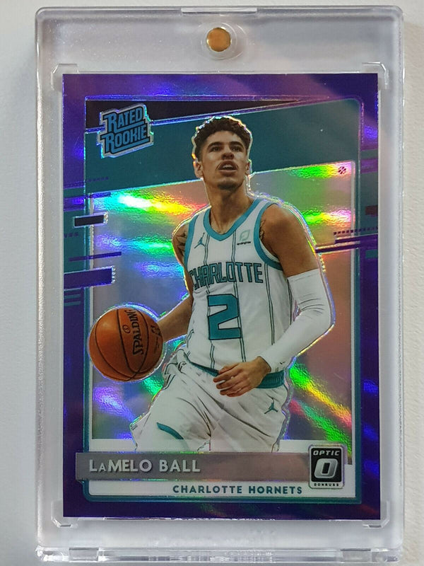 2020 Donruss Optic Lamelo Ball Rookie #153 PURPLE HOLO Prizm - Ready for Grading