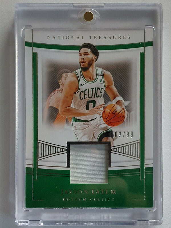 2020 National Treasures Jayson Tatum #PATCH /99 Game Worn Jersey - White