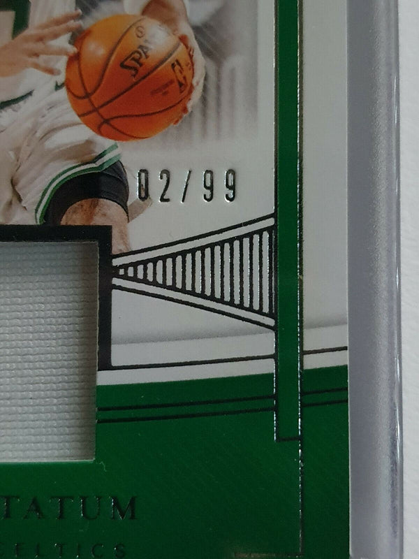 2020 National Treasures Jayson Tatum #PATCH /99 Game Worn Jersey - White