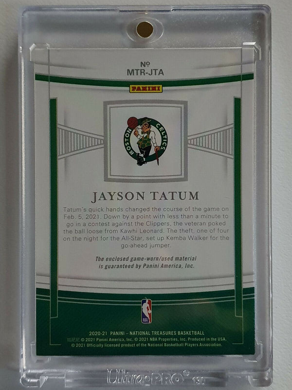 2020 National Treasures Jayson Tatum #PATCH /99 Game Worn Jersey - White