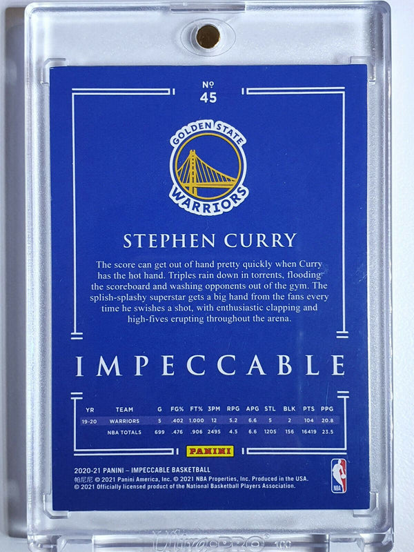 2020 Panini Impeccable Stephen Curry #45 GOLD /60 - Ready to Grade