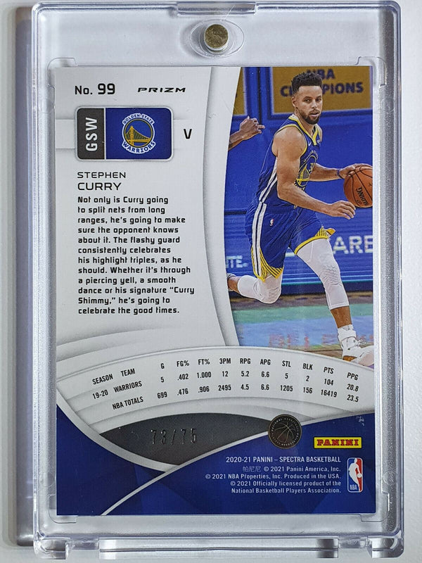 2020 Spectra Stephen Curry #99 Variation RED & GREEN /75 Holo - Rare