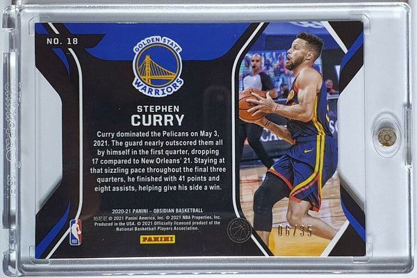 2020 Obsidian Stephen Curry #15 ORANGE Prizm /35 Die-Cut - Ready to Grade