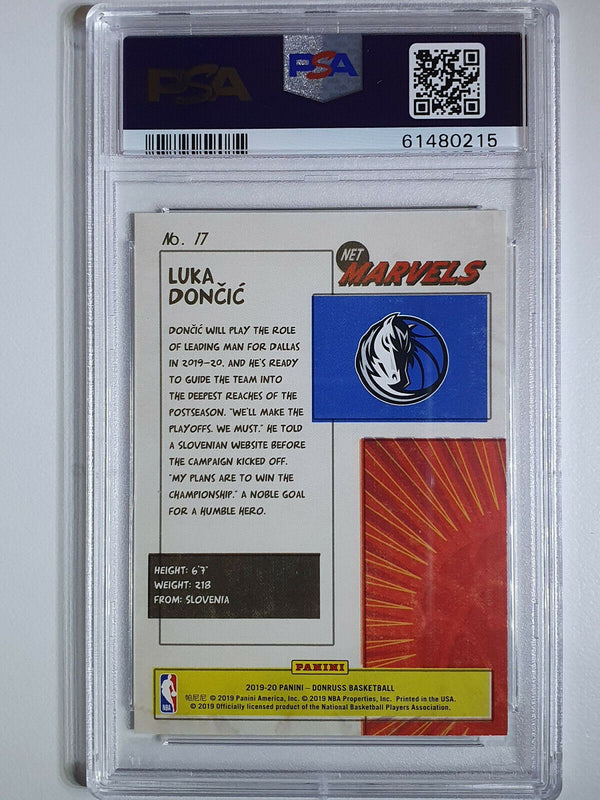 2019 Panini Donruss Luka Doncic #17 NET MARVELS - PSA 9