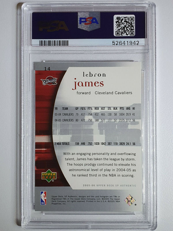 2005 Upper Deck SP Authentic Lebron James #14 - PSA 9