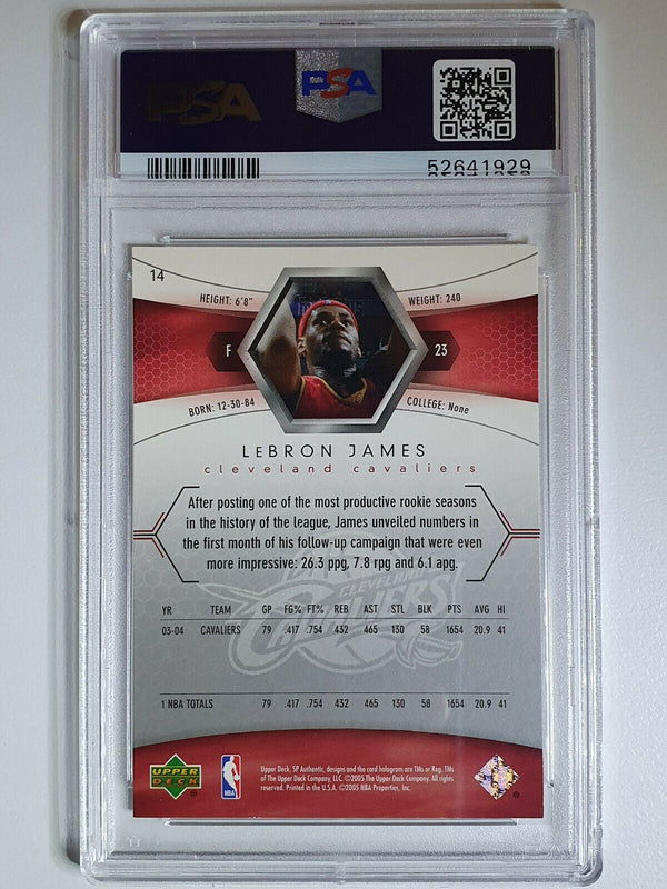 2004 Upper Deck SP Authentic Lebron James #14 - PSA 9