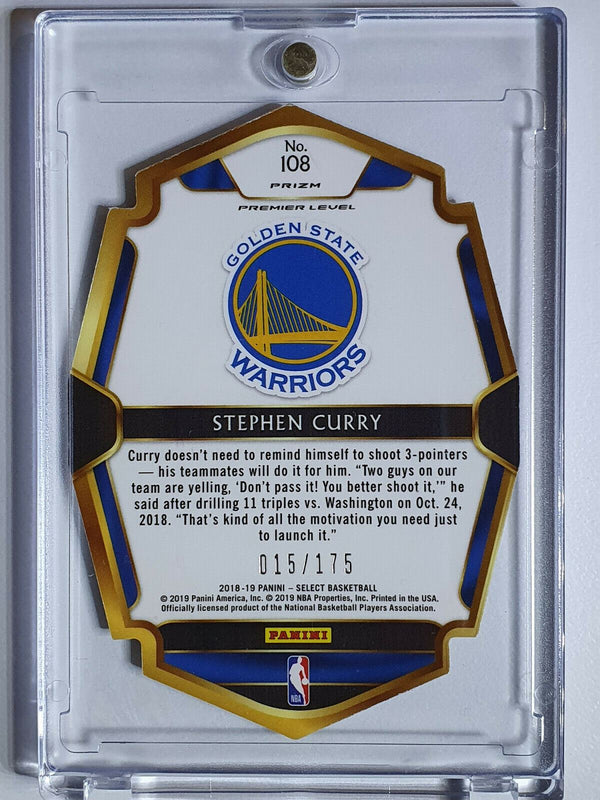 2018 Select Stephen Curry #108 Premier MAROON Prizm /175 Die-Cut