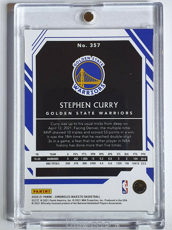 2020 Chronicles Stephen Curry #357 Majestic BLUE Prizm /99 - Ready to Grade