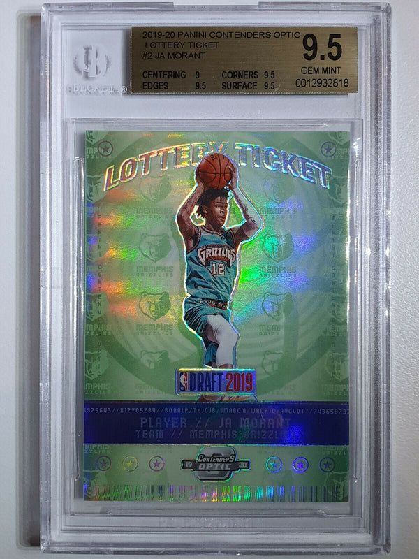 2019 Contenders Optic Ja Morant Rookie #2 Lottery Ticket HOLO - BGS 9.5