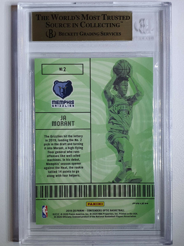 2019 Contenders Optic Ja Morant Rookie #2 Lottery Ticket HOLO - BGS 9.5