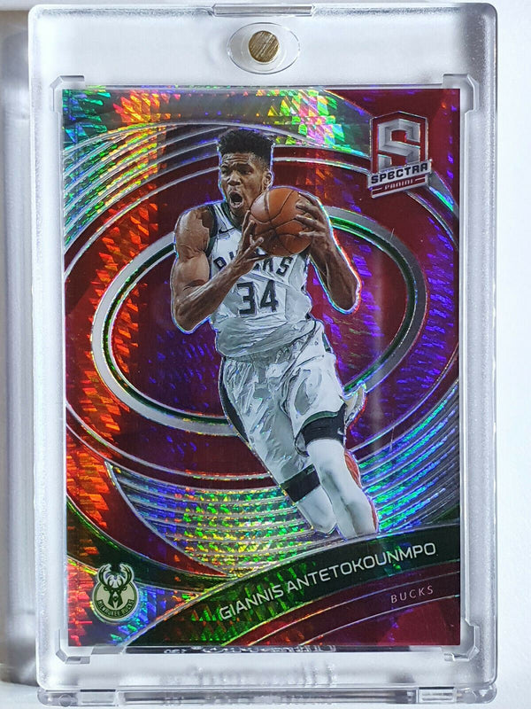 2020 Spectra Giannis Antetokounmpo #25 RED Prizm - Ready to Grade