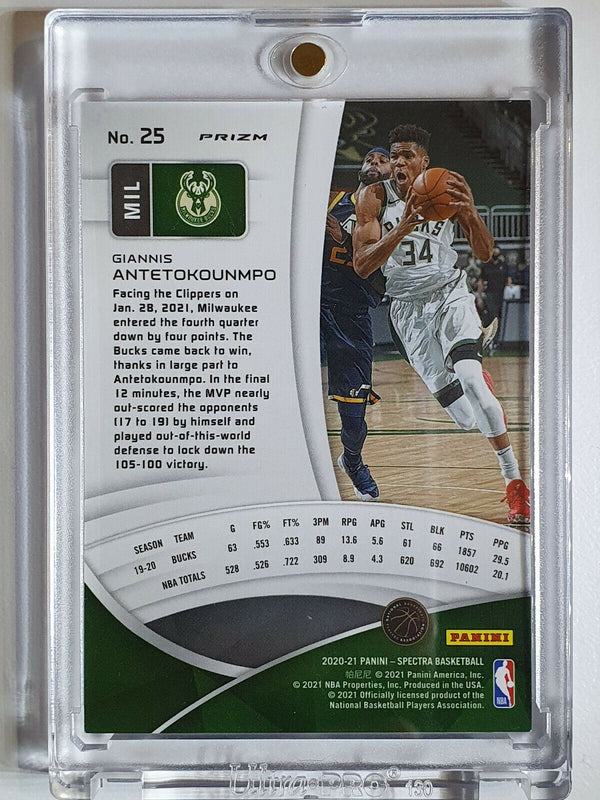 2020 Spectra Giannis Antetokounmpo #25 RED Prizm - Ready to Grade