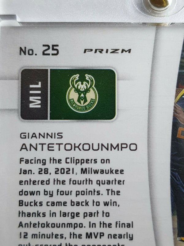 2020 Spectra Giannis Antetokounmpo #25 GREEN HOLO Prizm