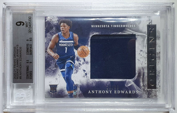 2020 Origins Anthony Edwards Rookie #PATCH /99 Jersey - BGS 9 (POP 1)