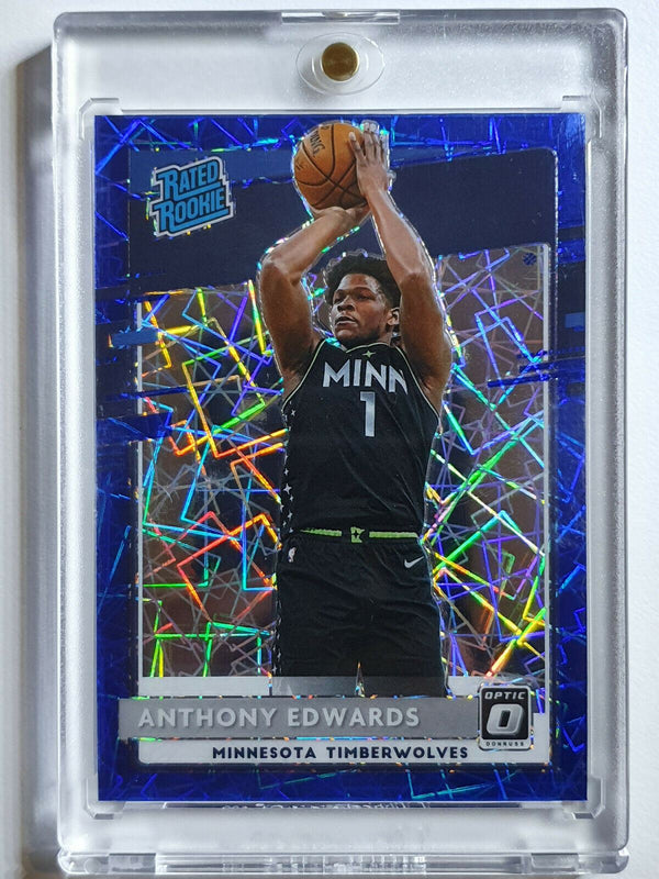 2020 Optic Anthony Edwards Rookie #151 BLUE VELOCITY Prizm - Ready to Grade