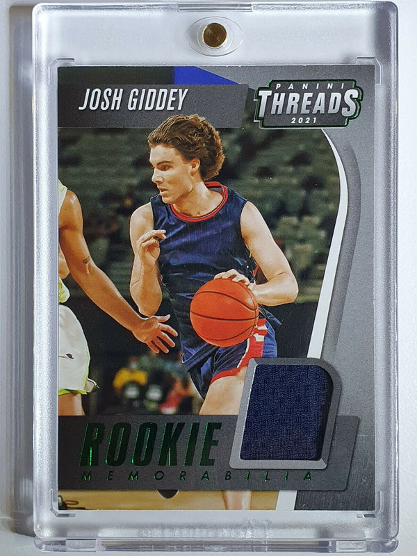 2021 Panini Threads Josh Giddey Rookie #PATCH GREEN Prizm Jersey Swatch