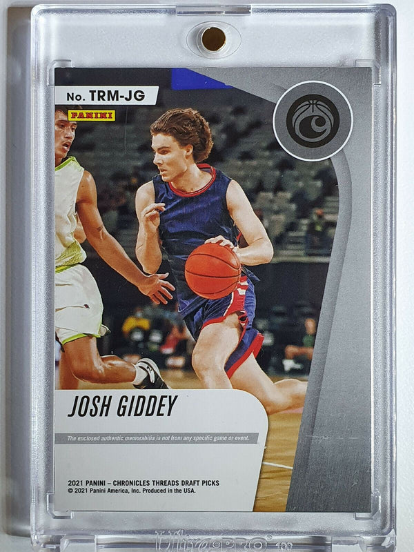 2021 Panini Threads Josh Giddey Rookie #PATCH GREEN Prizm Jersey Swatch