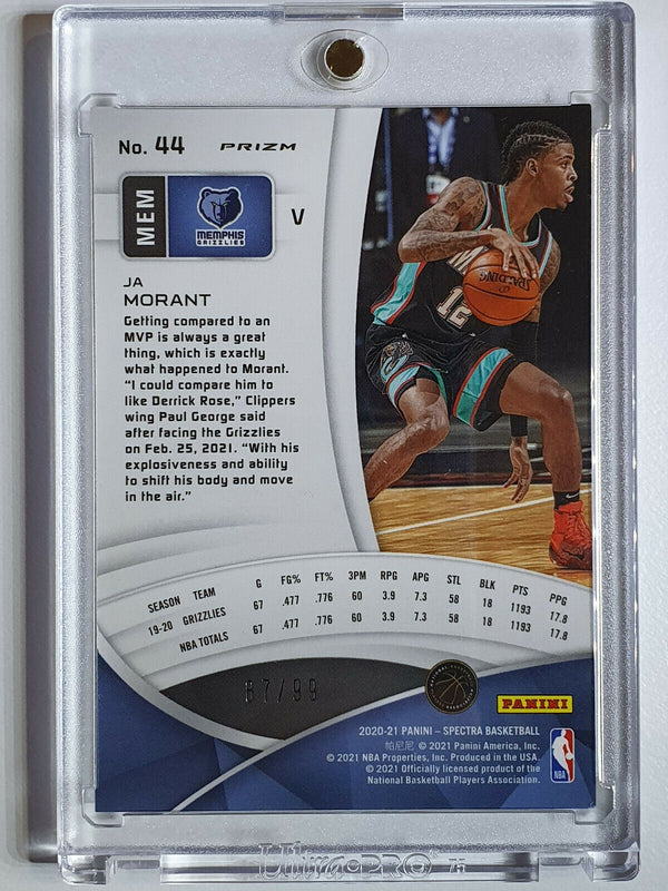 2020 Spectra Ja Morant #44 VARIATION CELESTIAL Prizm /99 - Ready to Grade