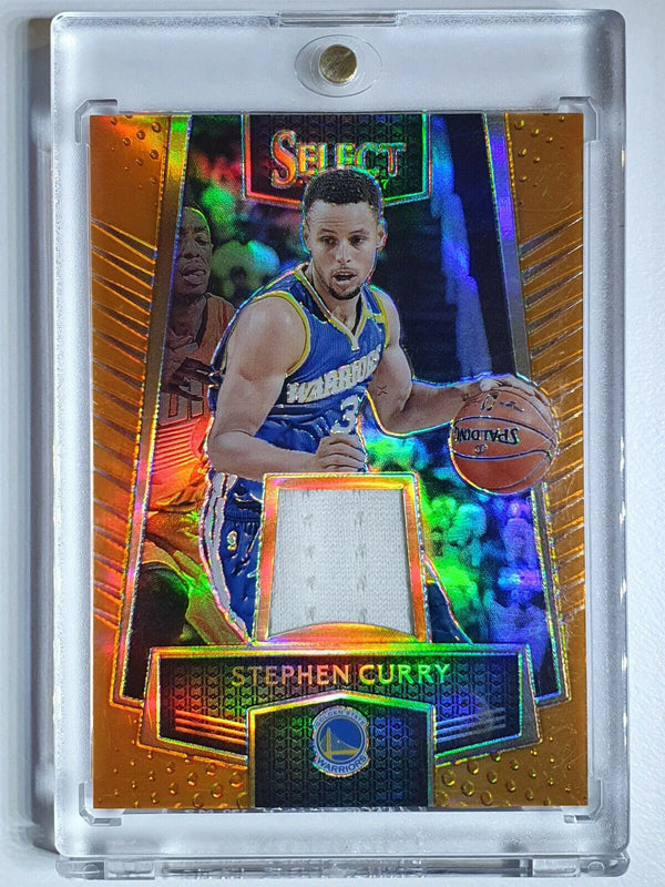 2016 Select Stephen Curry #PATCH PURPLE /99 Prizm Game Worn Jersey - Rare