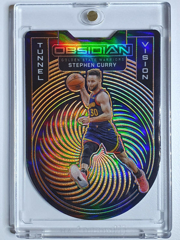 2020 Obsidian Stephen Curry #15 ORANGE Prizm /35 Tunnel Vision Die-Cut