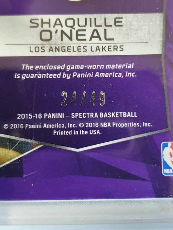 2015 Spectra Shaquille O'Neal #30 PATCH BLUE HOLO /49 Game Worn Jersey - Rare