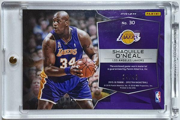 2015 Spectra Shaquille O'Neal #30 PATCH BLUE HOLO /49 Game Worn Jersey - Rare