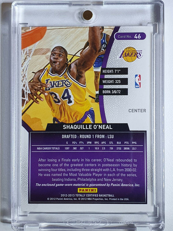 2012 Totally Certified Shaquille O'Neal #PATCH BLUE Prizm /99 Game Worn Jersey