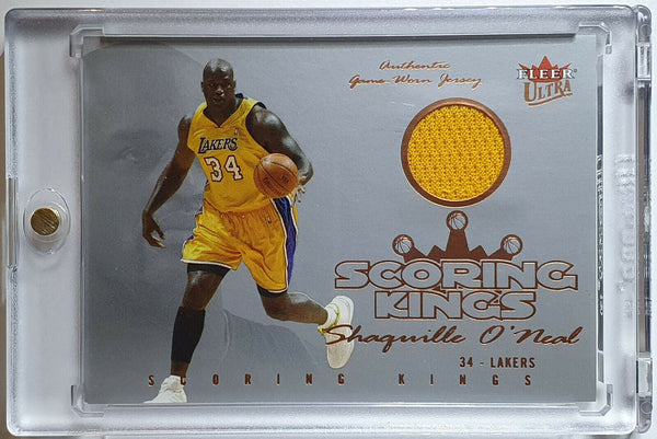 2004 Fleer Shaquille O'Neal #PATCH Scoring Kings Game Worn Jersey - Rare