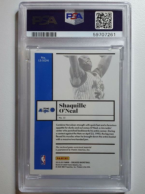 2019 Encased Shaquille O'Neal #PATCH PRIME /10 Game Worn Jersey - PSA 9 (POP 1)