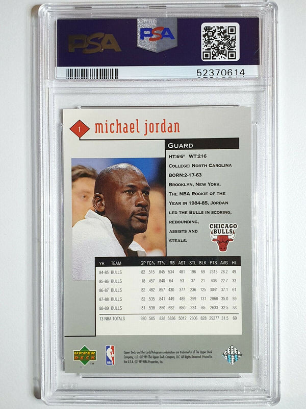 1998 Upper Deck Michael Jordan BLACK DIAMOND #1 Metal Foil - PSA 9