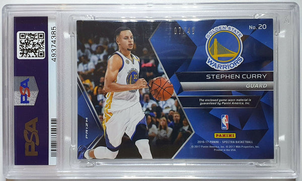 2016 Spectra Stephen Curry #PATCH /49 PINK HYPER Jersey - PSA 8 (POP 1)