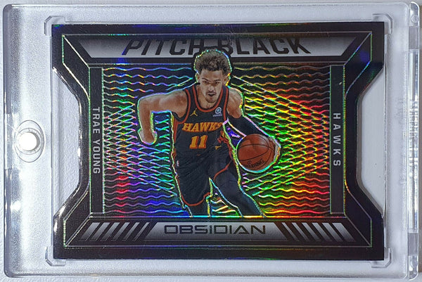 2020 Obsidian Trae Young #27 GREEN /25 Pitch Black Holo - Ready to Grade