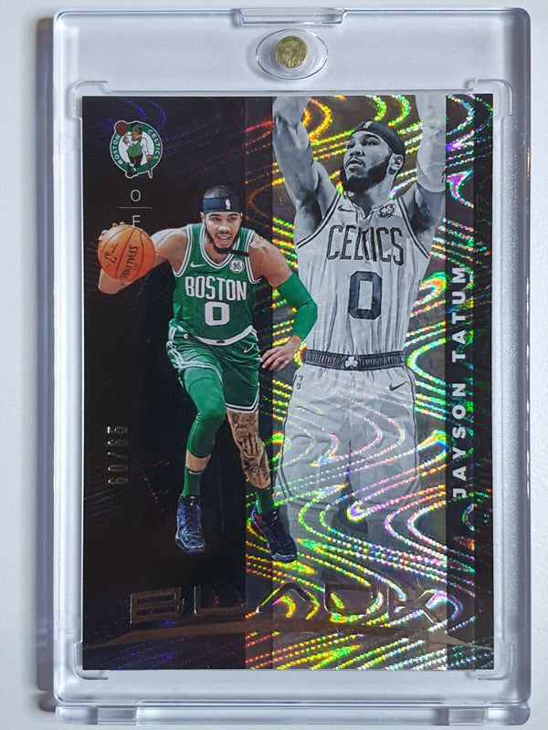 2019 Panini Black Jayson Tatum #4 SILVER SWIRLORAMA /65 - Ready to Grade